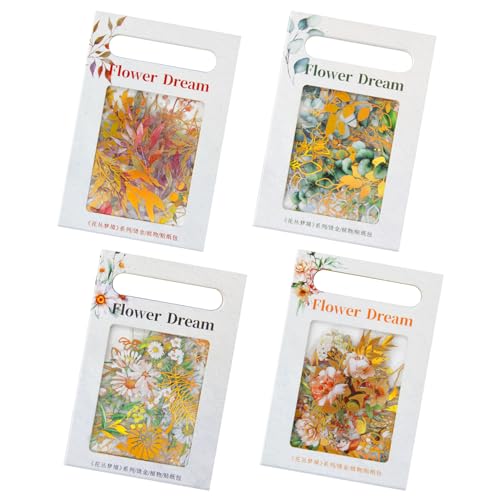 160 Pieces Gold Foil Botanical Stickers - color: Flowers and Plants