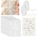 100 Pcs Pre Folded Floral Vellum Jackets for 5x7 Invitations, Wedding Translucent Vellum Paper with Ribbon, Envelope Liners for Wedding Bridal Baby Shower Birthday Mother Event(White) - color: White