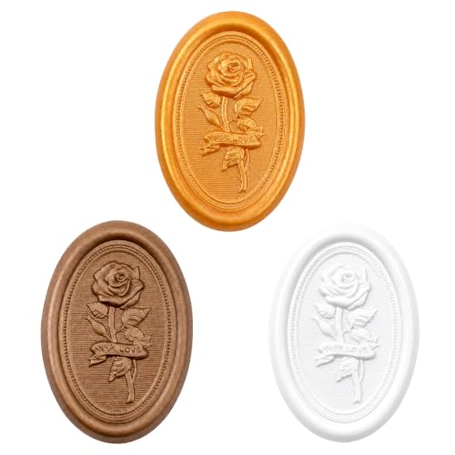 30Pcs Wax Seal Stickers, Wedding Invitation Envelope Seal Stickers - color: Milky white&caramel&dark brown