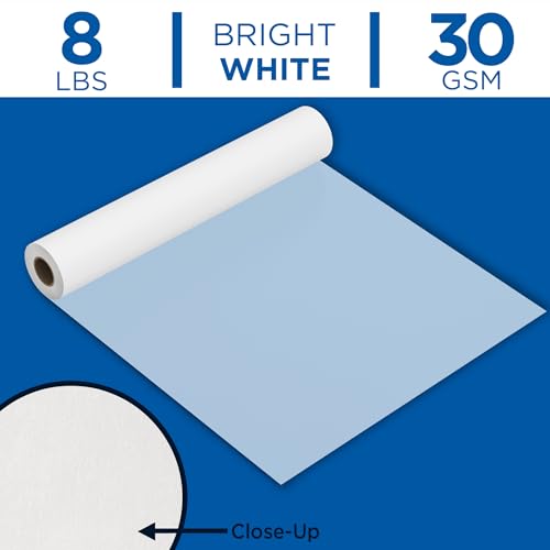 ALVIN 55W-B Lightweight Tracing Paper Roll, White, Suitable with Ink, Charcoal, Felt Tip Pen, for Sketching or Detailing - 14 Inches, 20 Yards, 1-inch Core - color: White - 20 Yards, size: 14"