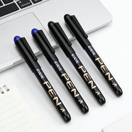 EYEYE Disposable Fountain Pens Fine Nib, 5 Black 5 Blue Fountain Pens for Writing, Stainless Steel Nib, Smooth Writing for Calligraphy, Journaling, Drafting, Office & School Supplies - color: Black+Blue