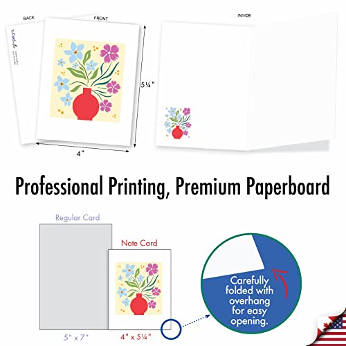 The Best Card Company - 20 Assorted Blank Notecards Boxed Set 4 x 5.12 Inch with Envelopes (20 Designs, 1 Each) - Garden Addition AM10331OCB-B1x20 - style: Garden Addition
