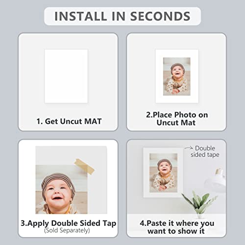 25 Pack Backing Boards, 12x18 Uncut White Mats Matboards - size: 12x18