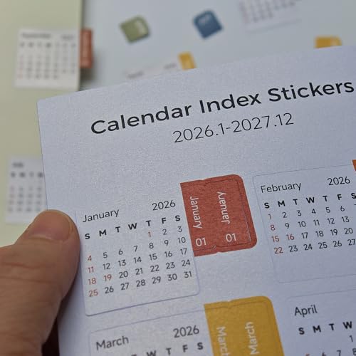 Calendar Stickers Planner Monthly Stickers Self Adhesive Index Tabs for Daily Planners & Journals, Work, School, or Home Management (Hope) - color: Hope