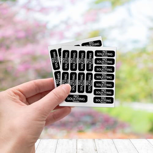 Pack 12 Pcs No Soliciting Sticker for House Doorbells Front Door Warning Security Signs Window Outdoor Indoor Bumper Stickers Large Vinyl Decals Removable Decal Home - color: No Soliciting A14