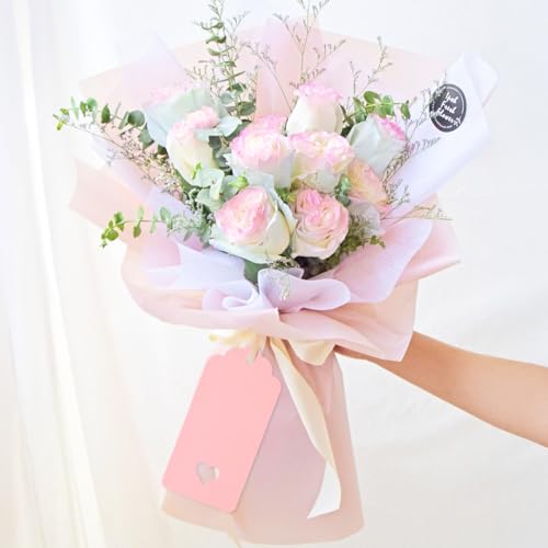 G2PLUS 100PCS Kraft Paper Gift Tags, Hollow Heart Tag with Twine, 3.5x1.6in - style: Hollow Heart Pink