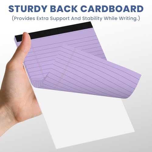 6 Pack Notepads 5x8, Color, Small Legal Pads, Perforated Notebook - color: Multi-color-6