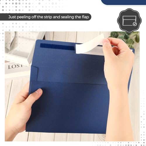 Harloon 100Pcs A9 Invitation Envelopes, Greeting Card Envelopes, Navy Blue - color: Navy Blue