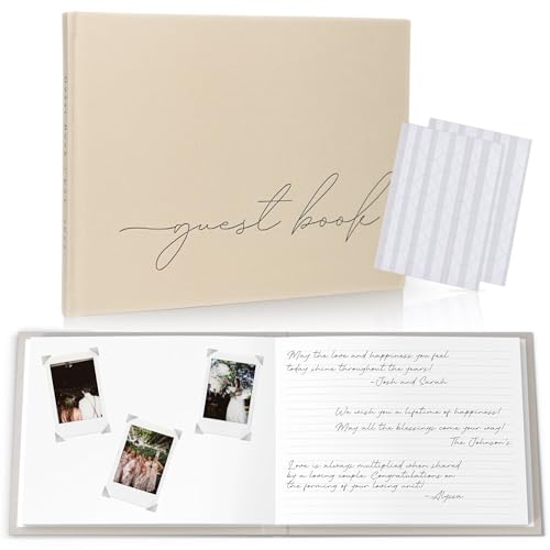 Wedding Guest Book With Clear Photo Corners Self Adhesive Stickers - Beige - color: Beige, size: No Year