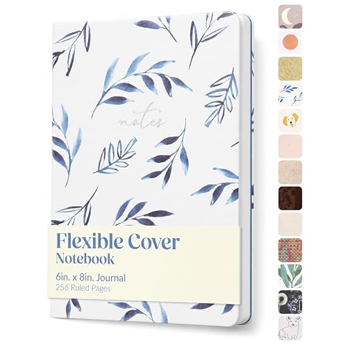 WORLD TRAVELER Eccolo A5 Lined Journal 256 Ivory Pages Lay Flat 6x8 - color: Watercolor Foliage