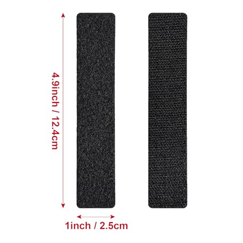 Nylon Heavy Duty Hook and Loop Tape with Adhesive, Double Sided Strong Backing Tape for Crafts, Office, Wall Adhesive Tape (20 Sets of 1x5 inch) - size: 20 Sets - 1 inch x 5 inch Black