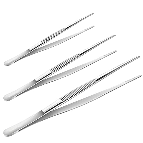 3-Pack Stainless Steel Extra Long Tweezers Set 8 10 12 Inch - size: 8" 10" 12"