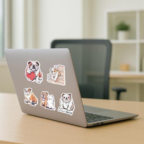 100 PCS Bulldog Stickers Pack – Waterproof Vinyl Decals for Water Bottles, Laptops, Phones, Notebook, Cars – Cool Vibrant Graphics for Bulldog Enthusiast - color: Bulldog