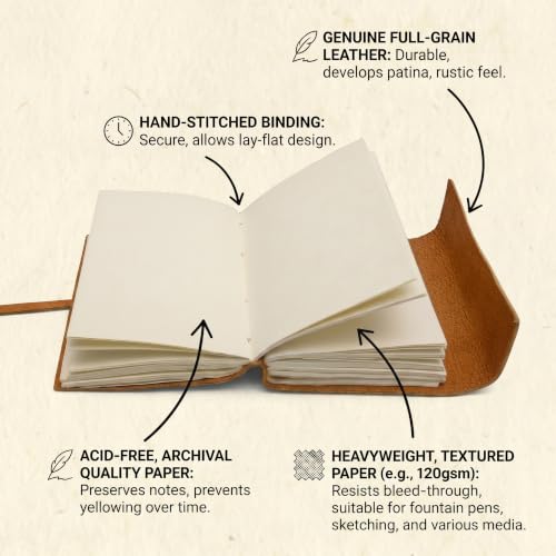 Handmade Stone Design Leather Journal 9x6 Vintage Writing Diary - color: Red, size: 9X6 Inches