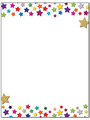 Stonehouse Collection Stars Letterhead, 8.5" x 11", 60 Sheets | Ideal for Home, Office & Classroom. Premium 60lb Matte Paper, 92 Brightness for Vivid Color Printing, USA Made - color: Stars