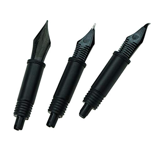 Set of 3 Hongdian Fountain Pen Black Nibs (Fine, Extra Fine and Bent Nib) for Black Forest 1850, 1851, 1861, M2, M1, 1843, 6013, 517D, 517S, 525, 1843 and 920 Series - color: Black, style: EF, F, Bent