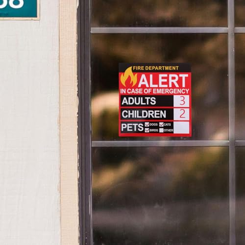 Emergency Alert Stickers Self-Adhesive Window & Door Decals