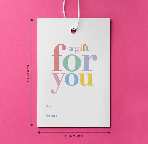 50-Pack Gift Tags - “A Gift for You” | Holiday, Christmas, Gifts, and Birthday Tags | Personalized Labels for Presents | Women-Owned Business - style: A Gift for You