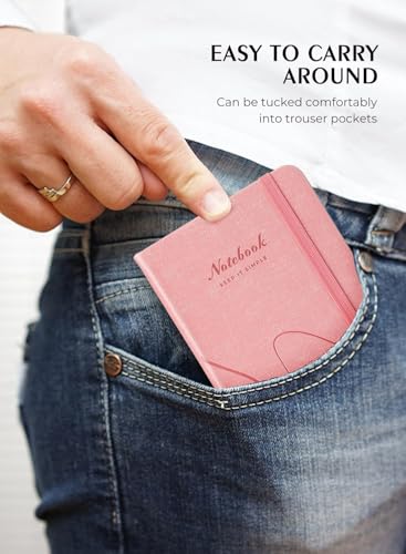 AISBUGUR Pocket Notebook 3.7" x 5.7" Small Notebook 2 Pack,Pink - color: Pink, size: 2 Pack