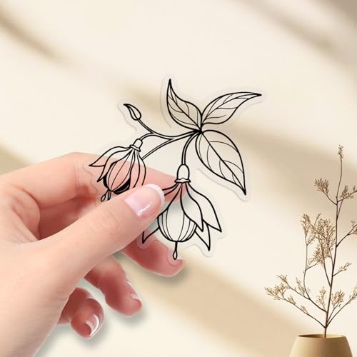 50PCS Black and White Floral Stickers Children Waterproof Vinyl Decals for Laptop, Hydro Flask, Water Bottle Phone Stickers for Teens, Durable Party Supply Decals as Gifts (Colourful-3) - color: Colourful-3