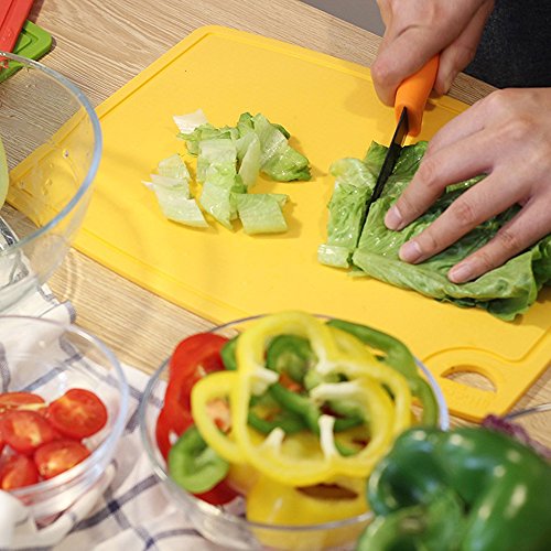 Liflicon Extra Large Thick Silicone Cutting Boards for Kitchen 14.6'' x 10.43'' Flexible Cutting Chopping Boards/Mats Non-slip Deep Drip Juice Groove, Dishwasher Safe-Yellow - color: Yellow, size: 14.6"L x 10.4"W