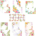 50 Pcs Stationery Paper Envelopes Set | Includes 24 Writing Paper & 24 Envelopes & 24 Stickers, Flower Floral Letter Writing and Stationery Paper Envelopes(6Style) - color: Wildflower 2