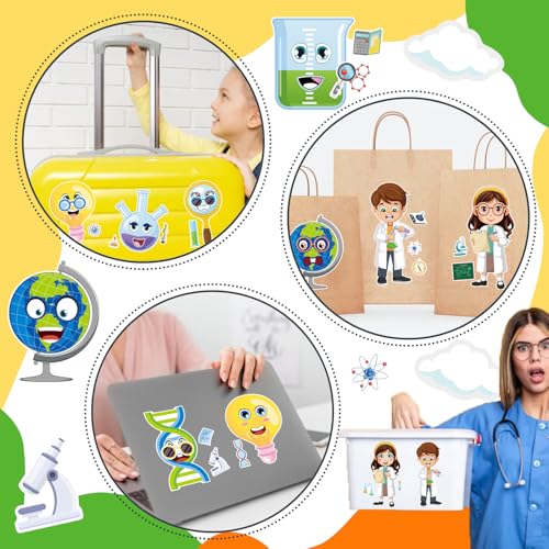 Science Stickers Make-a-face Sticker, Make Your Own Science Themed Stickers - style: Laboratory Sticker