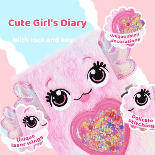 Axolotl Diary with Lock & Keys for Girls,Journal Gift Set Ages 6-8 - style: Axolotl