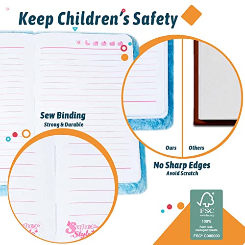 SuperStyle Shark Secret Diary with Lock, Journal for Boys Ages 6-8 - color: Blue-Shark