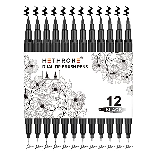 Hethrone Black Coloring Markers (Pack of 12)