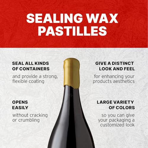 Blended Waxes, Inc. Bottle Sealing Wax Beads, Premium Pastille Wax Seal Beads For Wine, Beer, and Liquor Bottle Closure, Seals Between 25-30 Bottles, 1 lb, Gold - color: Gold