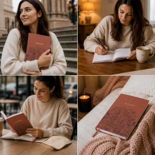 Eccolo Christian Journal Notebook Hardcover Lay Flat 192 Ivory Lined Pages - color: Tan, size: 6X8