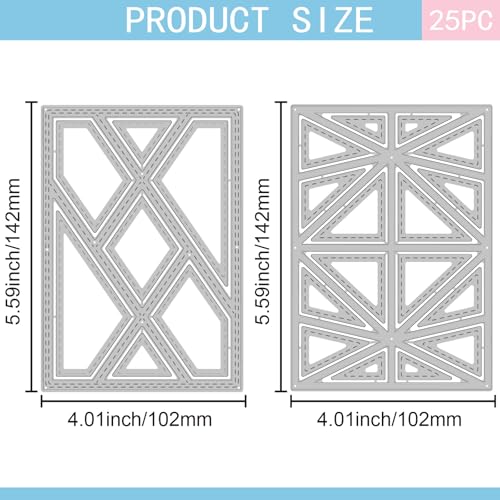 GLOBLELAND Triangle Diamond Frame Cutting Dies for Card Making Frame Background Die Cuts Carbon Steel Embossing Stencils Template for DIY Scrapbooking Album Craft Decor - style: Triangle