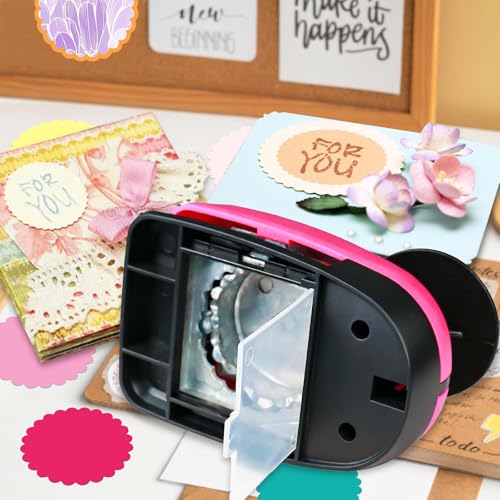 Circle Paper Punches, 1.97 in Scalloped Circle Hole Puncher for Paper Craft | Scalloped Circle Punch for Crafting Scrapbook Card Making Journal Gift Tag Craft Lover, Precise & Clean Cut, Easy to Punch - style: Scalloped Circle