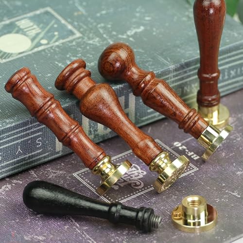 Frame Wax Seal Stamp, 3D Embossed Relief Carving Head and Wood Handle for Wax Seal Stamp Kit, Decor for Envelope Letter Wedding Invitation (F6) - color: Frame Wax Seal Stamp 6