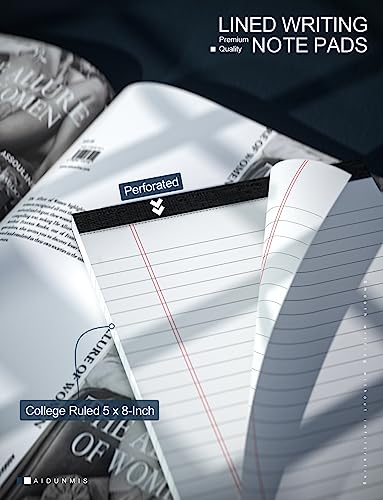 Legal Pads 5x8 Inch Writing Pads for Office Note Pads 5x8 for Work, 6 Pack - color: White-6P