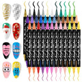 EBANKU 36 Colors Nail Art Pens Set, Christmas Nail Polish Pens Quick-Drying Nail Art Markers Acrylic Paint Nail Point Graffiti Dotting Liner Pen No Squeeze Needed - color: 36P