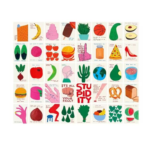 REMIFA Funny Food Postcards, 40 Pcs Cute Classroom Decor Cards - 3.5"x4.7" Educational Flashcards for Kids, Bulk Mailing Postcards for Friends & Family