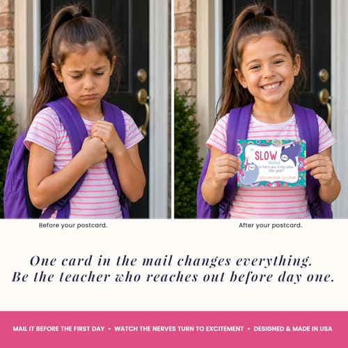 Amanda Creation Welcome Back to School Postcards, 30 Pack 4x6 Sloth Postcards for Students from Teacher, Funny Pun Design - style: Sloth