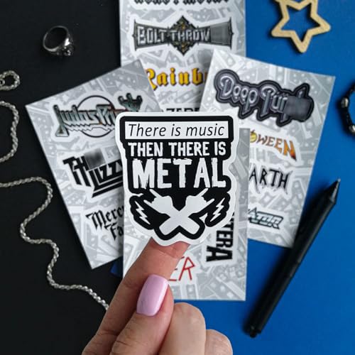 Heavy Metal Band Sticker Pack, Rock Stickers - 35 Pieces, Strong Adhesive & Waterproof Vinyl Stickers for Laptop, Metal Bands - color: Heavy Metal Stickers