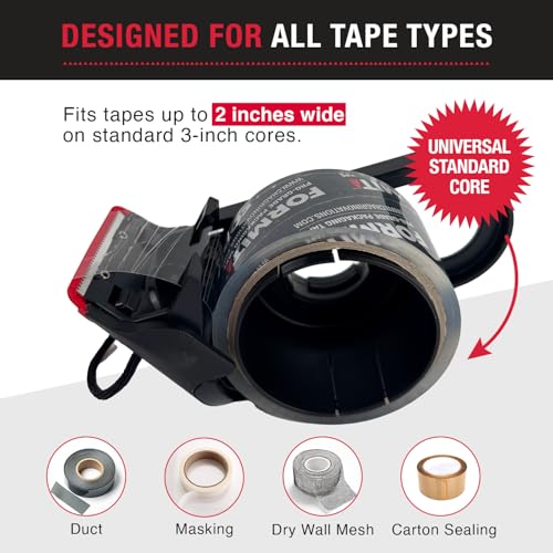 Packing Tape Dispenser - 1-Count, Refillable | Heavy Duty Shipping Tape Dispenser for Boxes, Fits Standard Bulk Tapes Up to 2" Wide, Ideal for Moving & Shipping - style: Tape Dispenser