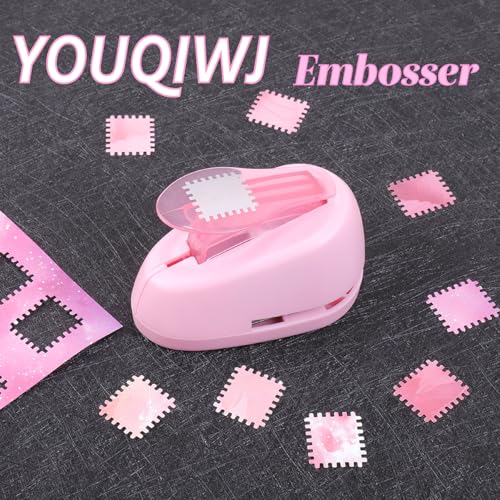 0.8 Inch Postage Stamp Square Paper Punch, Stamp Punch for Crafting | Stamp cutter makes crisp 0.8-inch cutouts in paper and cardstock for scrapbooking, journaling, card making and gift tags. - style: Pink Crafts Scrapbooking