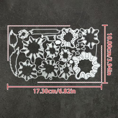 Lapoo Tool Metal Cutting Die for Scrapbooking - Durable, Cut Stencils for DIY Scrapbook Photo Album Decorative Paper Card, Card Making Supplies, Embossing (Colorful Splatter Painting 6.8 x 3.9 in) - color: Colorful Splatter Painting 6.8 x 3.9 in