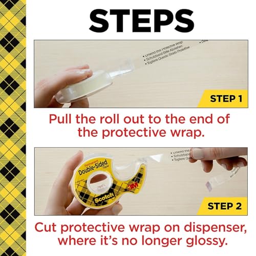 Scotch Double-Sided Removable Tape with Dispenser, 3/4-Inch x 400-Inch, Clear – 1-Pack