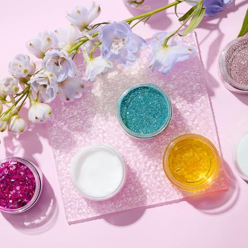 Eternal Moment 50 Pack 2 OZ Plastic Jars Clear Cosmetic Container with Lids | Round Makeup Jar for Lotion, Cream, Ointments, Eye Shadow, Rhinestone, Samples, DIY Travel Storage ( Pink Lid ） - color: Pink Lid, size: 2 Ounce