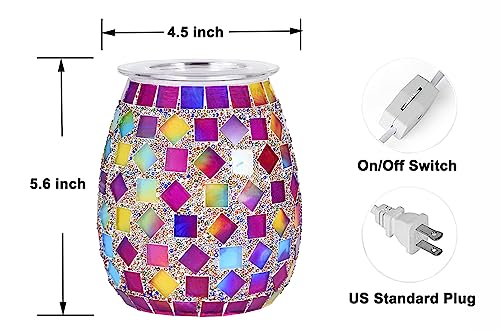 DICIMI Cute Wax Warmer, Wax Melt Warmer Electric with Night Light, Mosaic Oil Burner for Home Decor, Wax Burner for Scented Wax, Aromatherapy Wax Warmer, Ideal Gift for Women - color: Colorful Square Blocks