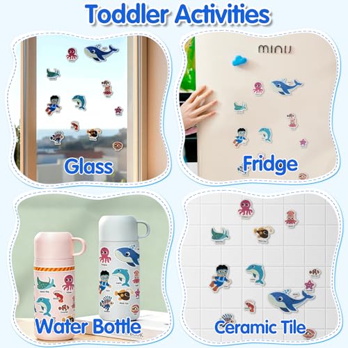 6 Sets Reusable Sticker Book for Kids 3-8 Year Old Birthday Gifts - color: 6 Sets - Animals/Vehicles/Insects/Ocean/Profession/Fruits & Vegetables