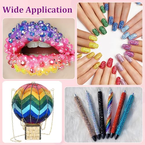 12600Pcs Resin Jelly Rhinestones with Tweezers for Crafting, Mixed-Color 4mm Non Hotfix Flatback Gems, Bedazzling Crystal for DIY Crafts Clothing Tumblers Mugs Shoes Fabric Decor Nail Art Makeup - color: Jelly Multicolored 4mm, size: Large Pack