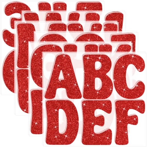 Bulletin Board Letters 74 PCS Glitter Letter Stickers Large 5 Inch, Red - color: Red, size: 5 Inch