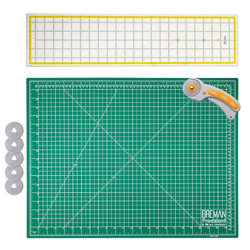 WA Portman 18x24 Quilting Cutting Mat Rotary Cutter Set, Sewing Clear Ruler - size: 24.3"L x 18.3"W